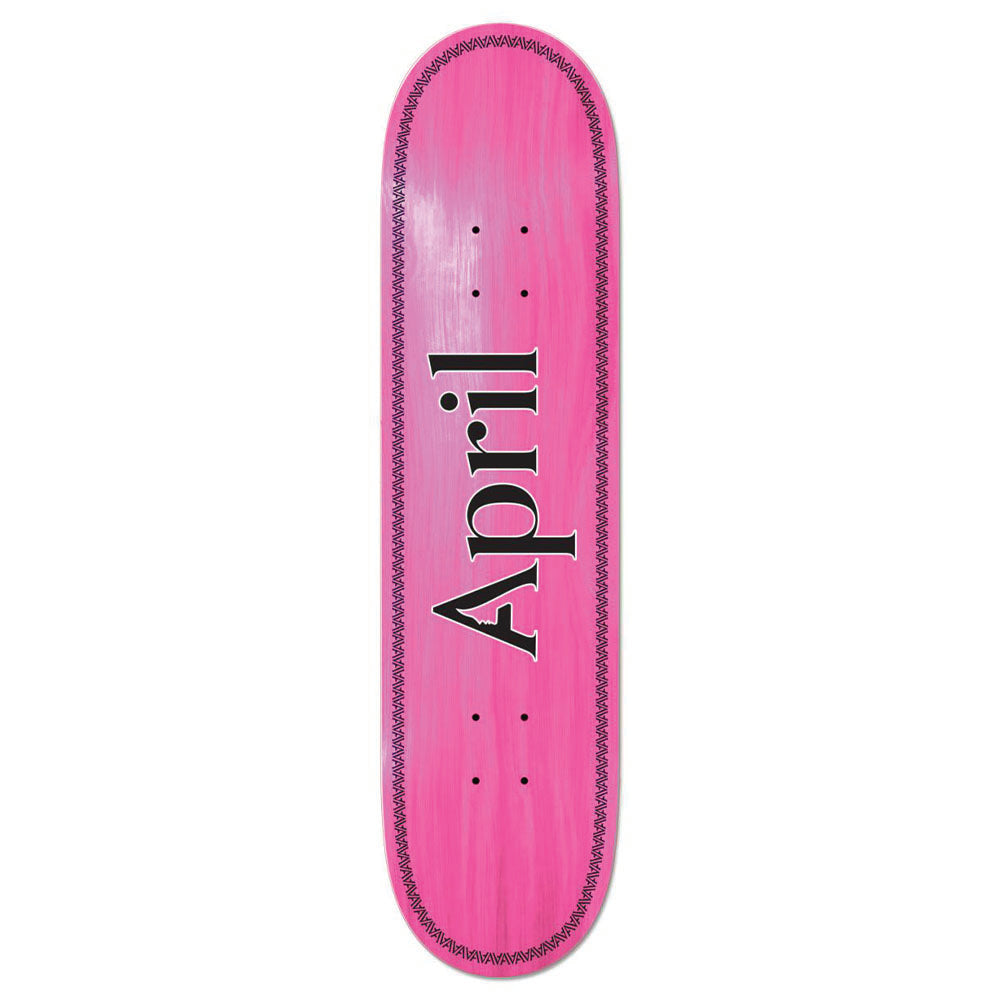 April skateboard OG logo deck fonf rose avec impression noire