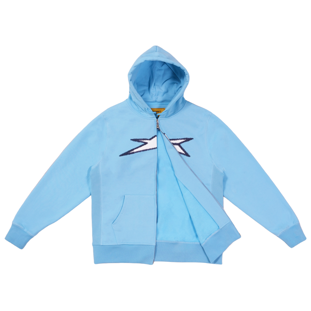 Carpet Bizarro zip Hoodie ice blue