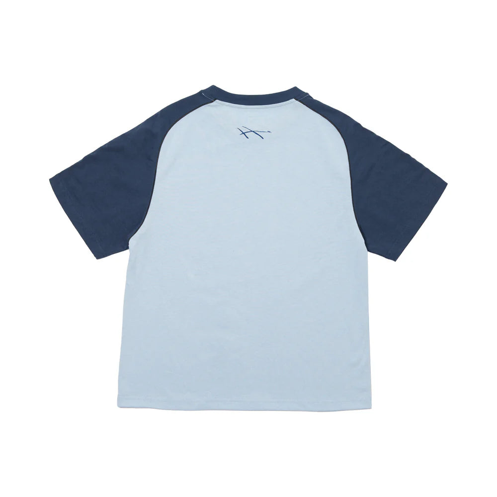 HODDLE WARPED JERSEY TEE - BLUE / NAVY