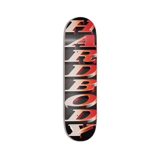 HARDBODY STACKED LOGO RED/BLACK BOARD 8.38