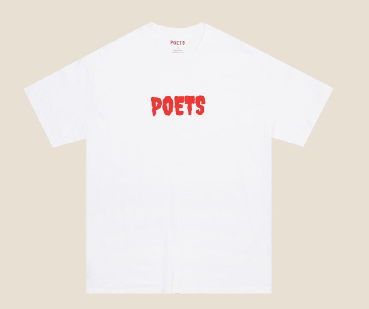 T-SHIRT À MANCHES COURTES POETS FLOCK 6OZ Blanc