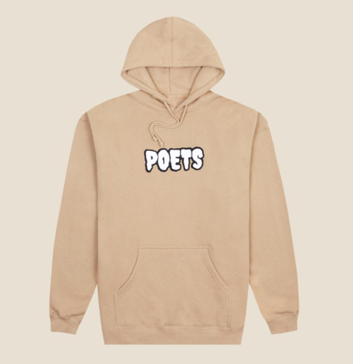 POETS CHENELLE FLOCK HOODED SWEATSHIRT TAN