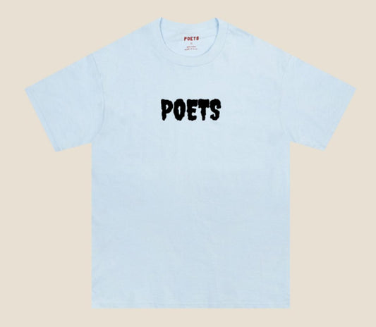 T-SHIRT POETS FLOCK 6OZ S/S Bleu poudre