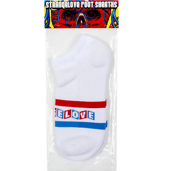 StrangeLove CineLogo Stripe / White / No Show Foot Sheaths