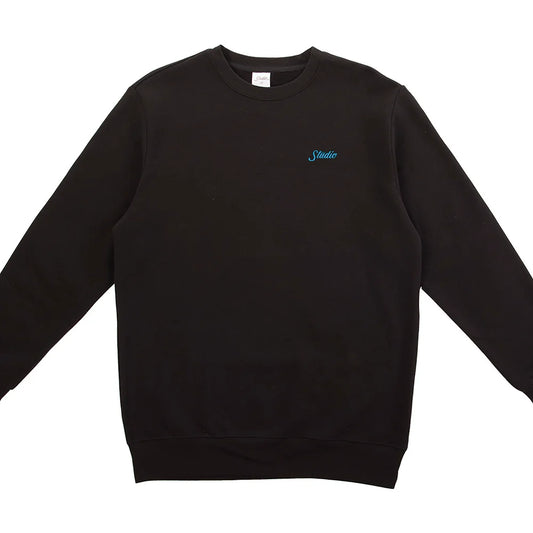 STUDIO Small Script Crewneck Black