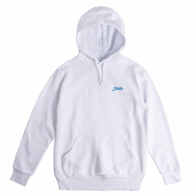STUDIO Small Script Hoodie White