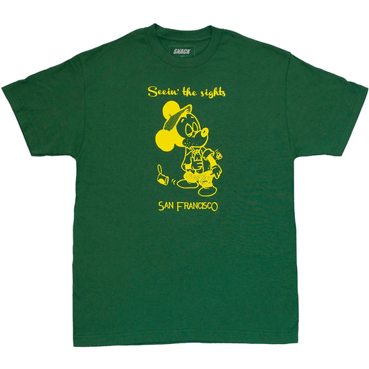 SNACK SEEIN THE SIGHTS TEE FOREST GREEN