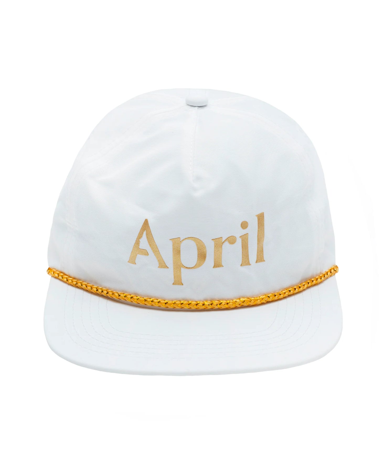 Casquette April Blanche logo Or 5 panel